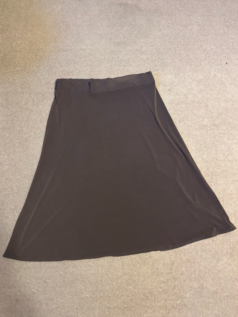 Women’s XL Petite Chocolate Brown Midi Skirt Sag Harbor Stretch